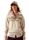 Ariat Running Wild 1/2 Zip Sweatshirt - Oatmeal Heather