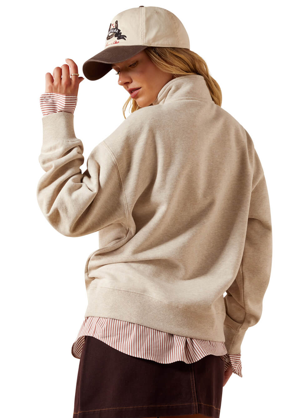 Ariat Running Wild 1/2 Zip Sweatshirt - Oatmeal Heather