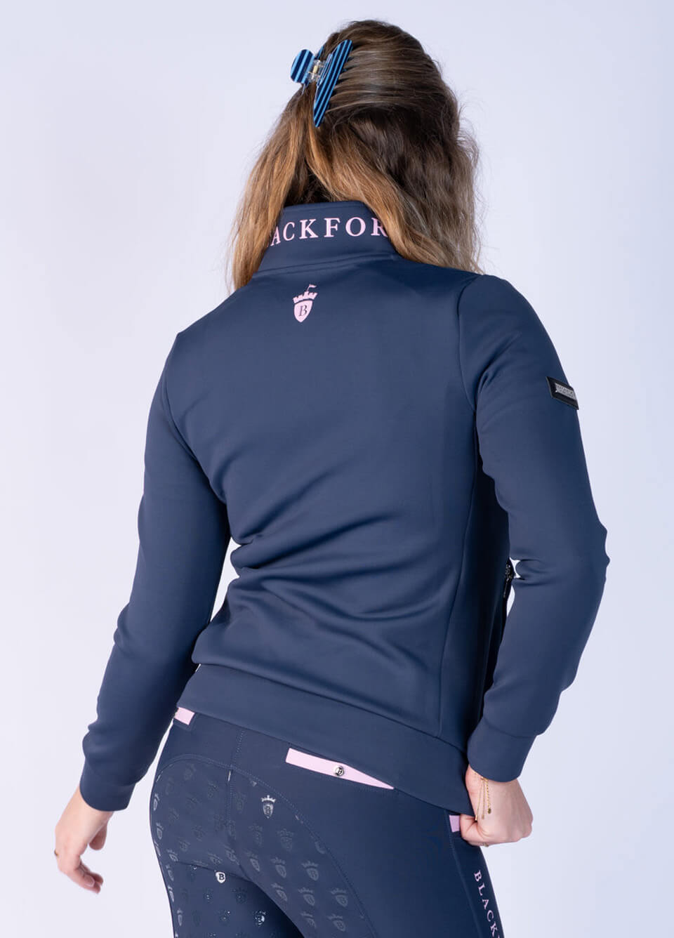 Blackfort Equestrian Jenny Zip Up Jacket - Navy/Marshmallow