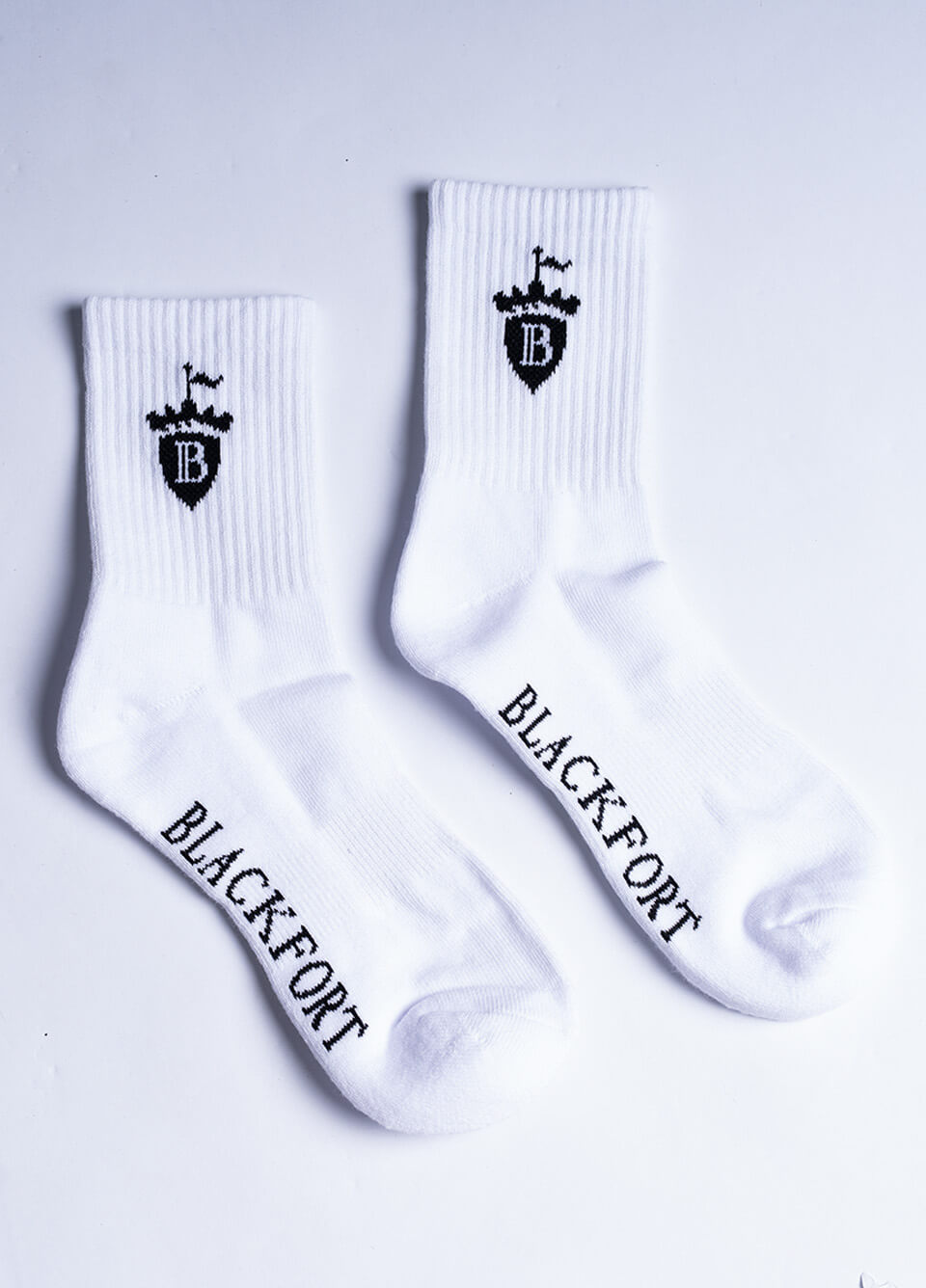 Blackfort Equestrian Sport Crew Socks - White/Black