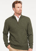 Barbour Men's Tisbury Half Zip Jumper - Dark Seaweed