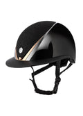 Charles Owen Hyda MIPS Gloss/Sparkly Wide Peak Riding Helmet - Black/Rose Gold