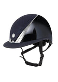 Charles Owen Hyda MIPS Gloss/Sparkly Wide Peak Riding Helmet - Navy/Chrome