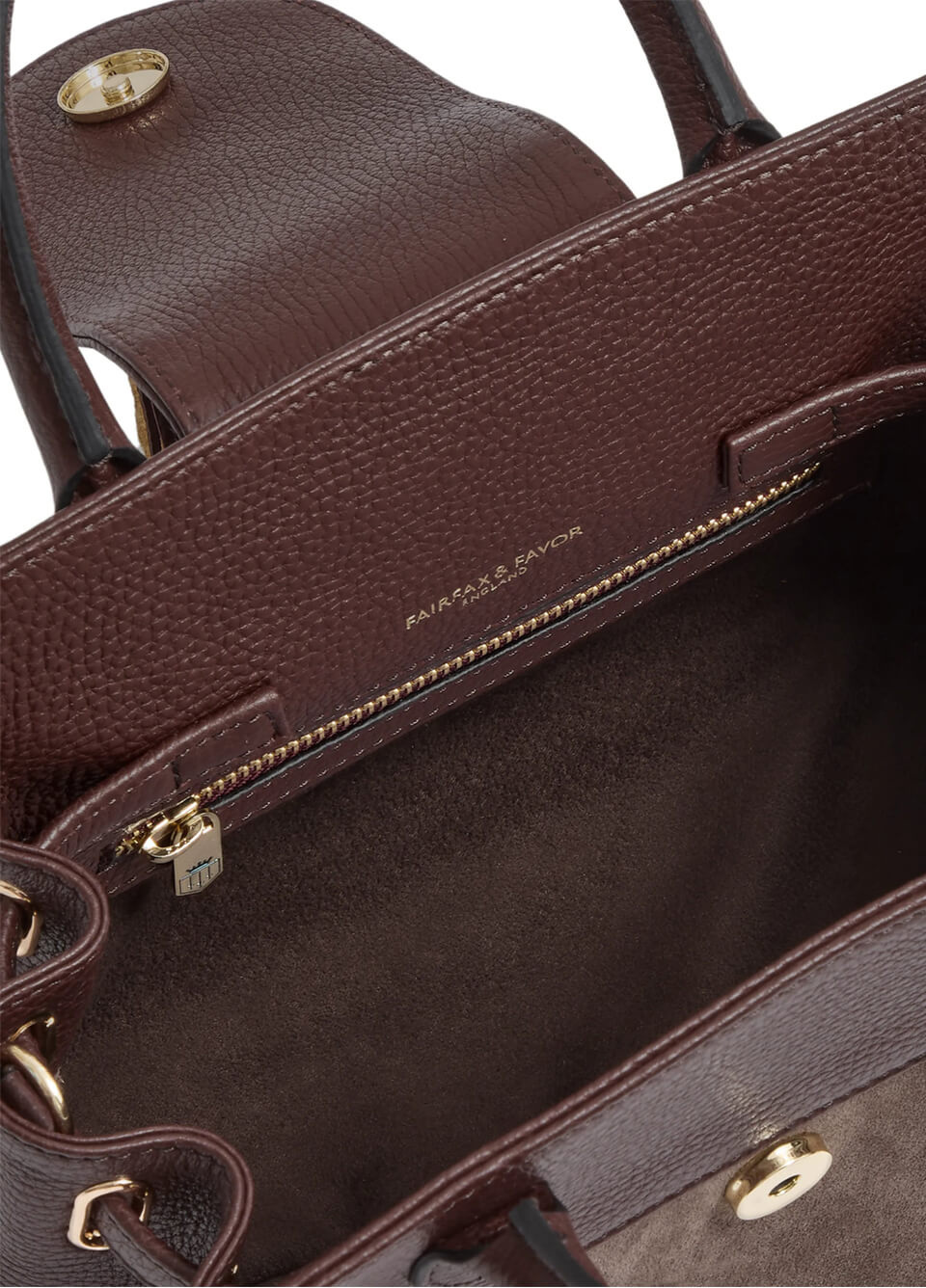 Fairfax & Favor Mini Windsor Handbag Stockist Exclusive - Port/Deep Taupe