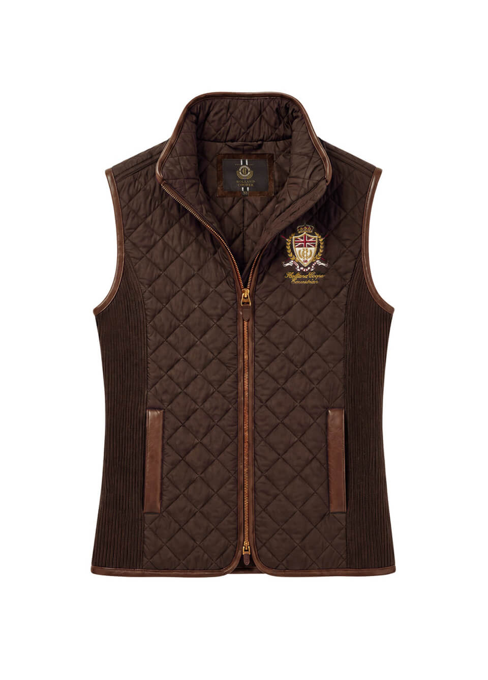 Holland Cooper Boughton Diamond Quilt Gilet - Walnut