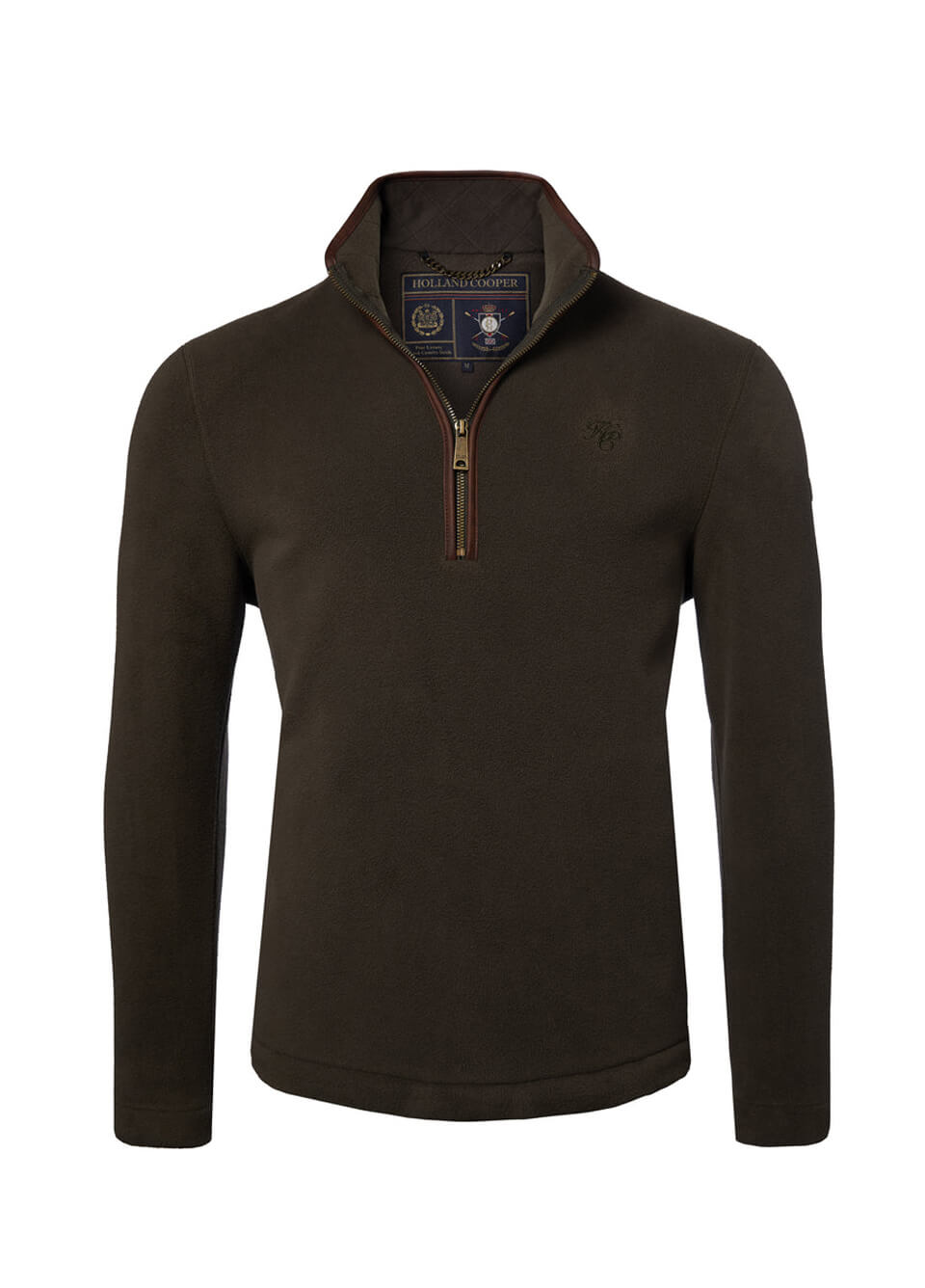 Holland Cooper Men's Country Fleece Quarter Zip - Khaki