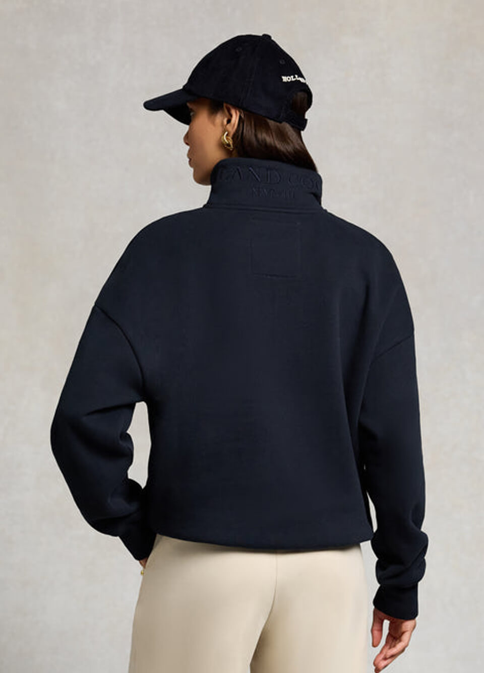 Holland Cooper Essential Relaxed Quarter Zip Sweat - Ink Navy