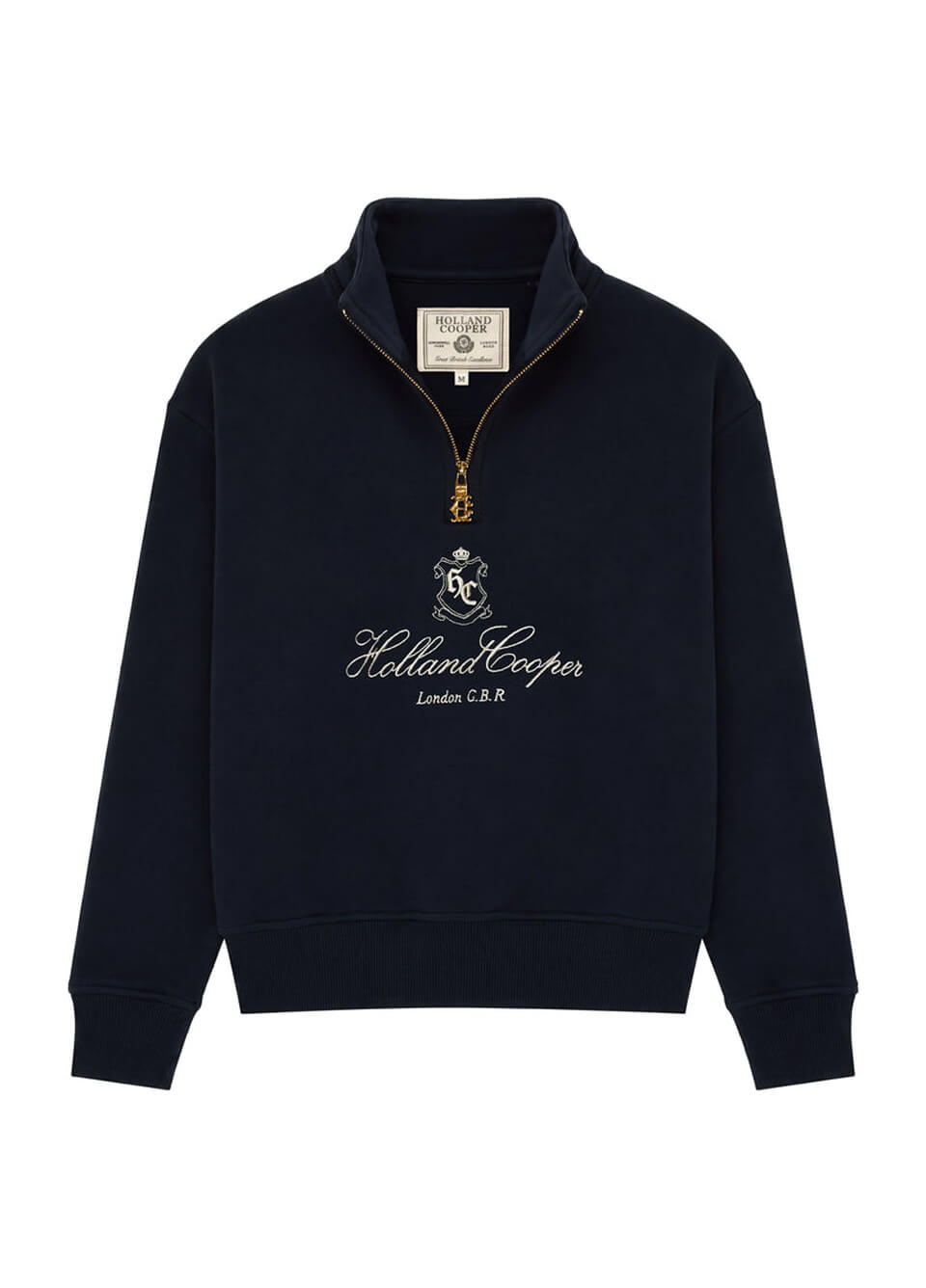 Holland Cooper Essential Relaxed Quarter Zip Sweat - Ink Navy