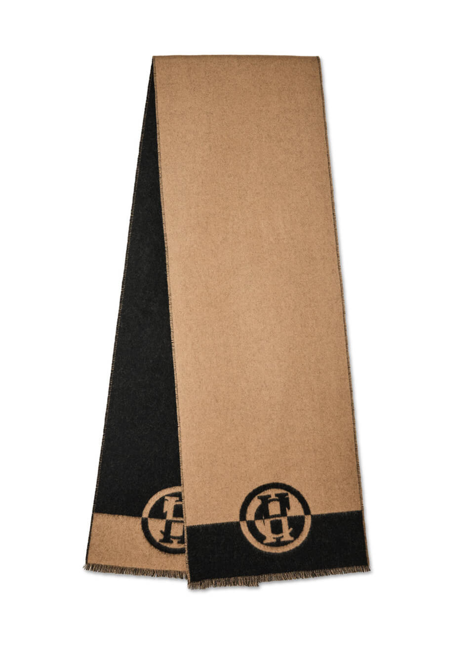 Holland Cooper Jacquard Scarf - Camel/Black