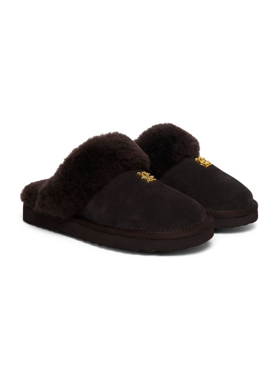 Holland Cooper Shearling Slipper - Chocolate
