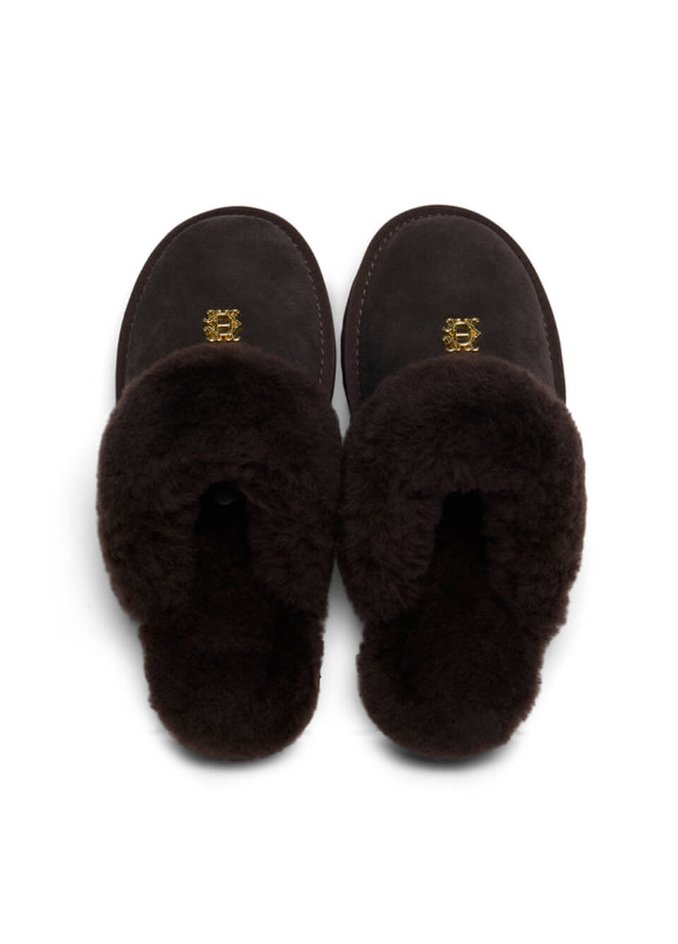 Holland Cooper Shearling Slipper - Chocolate