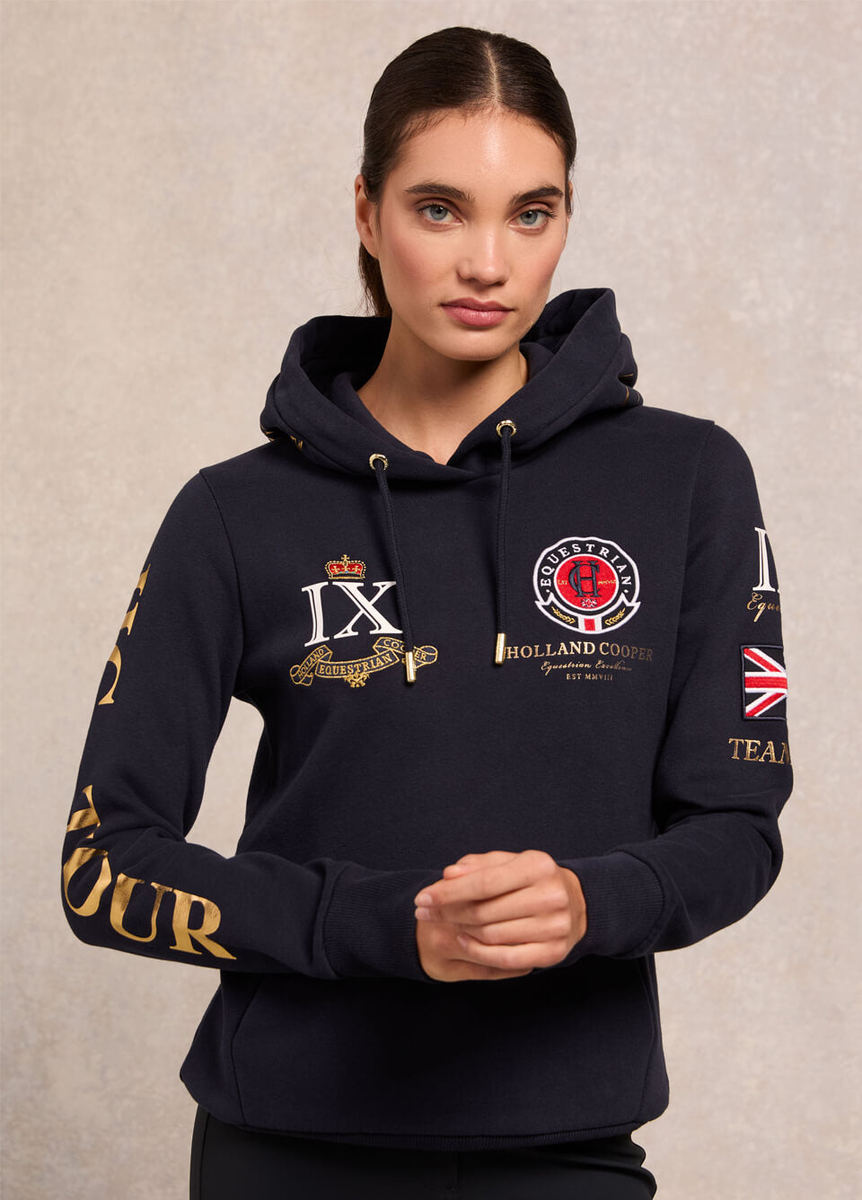 Holland Cooper Team Hoodie Pull On - Ink Navy