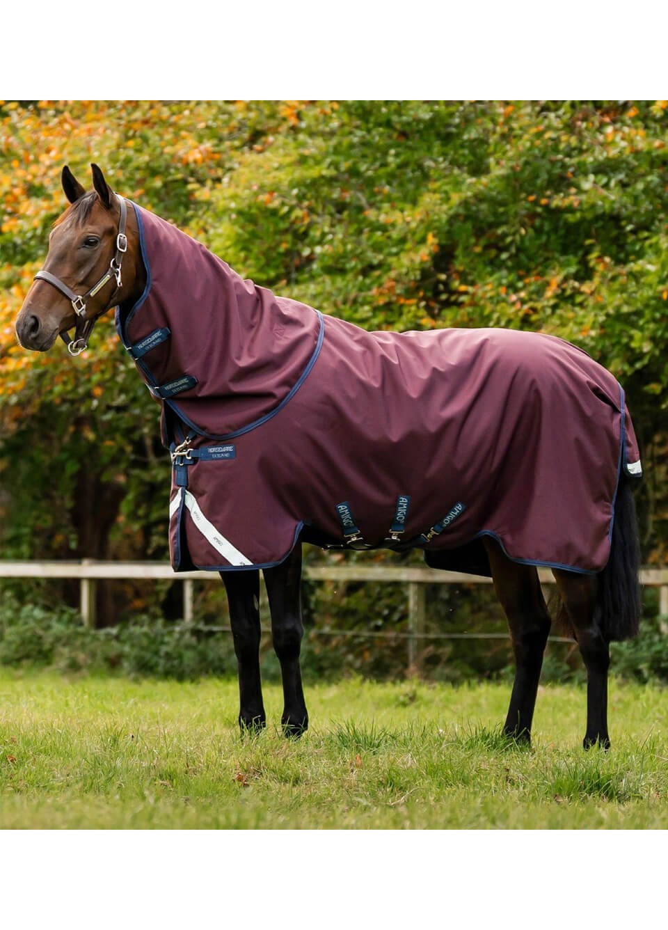 Amigo 1200D Plus 400g Turnout - Burgundy/Navy/Titanium