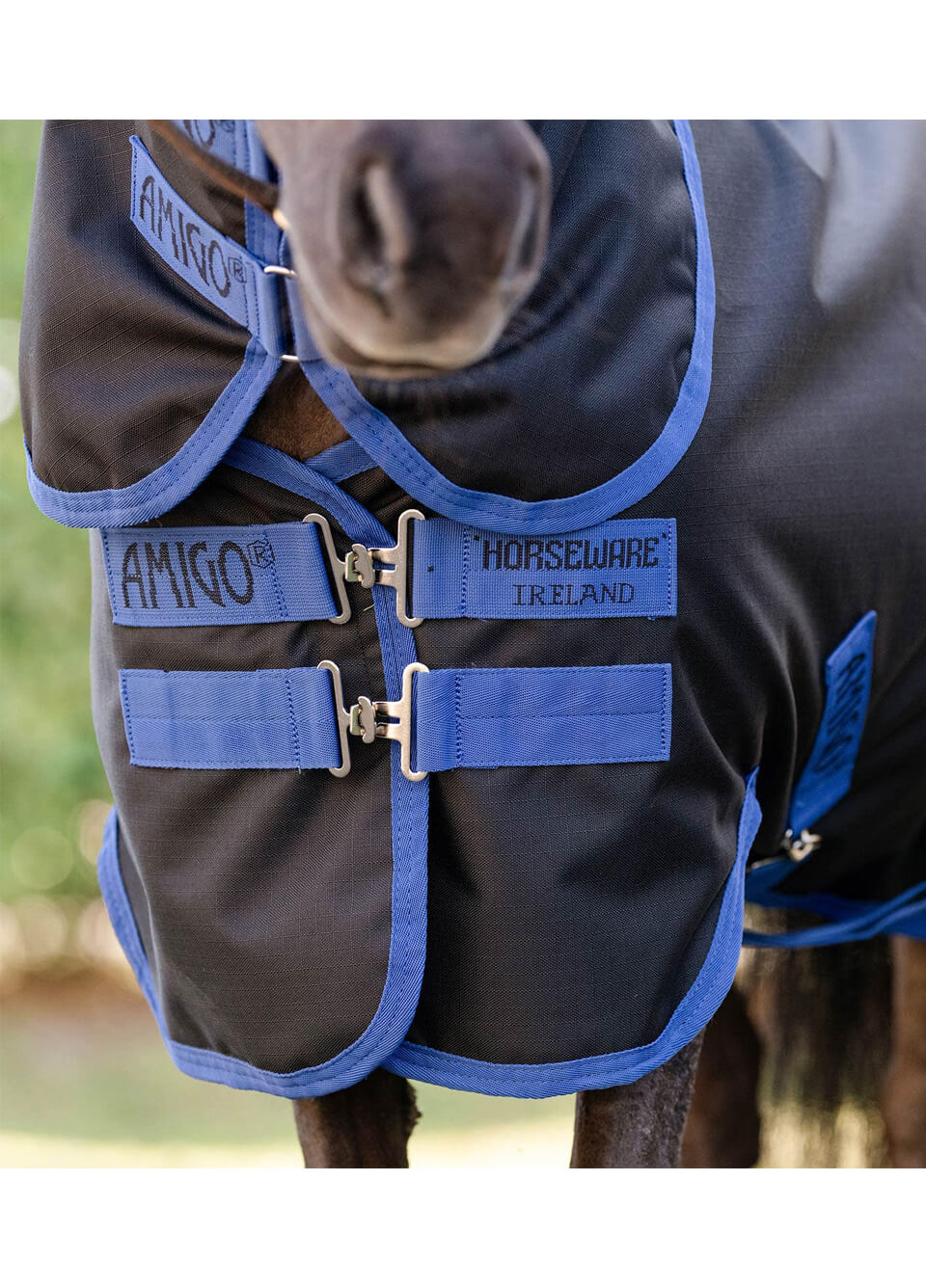 Amigo Ripstop 900D Plus Petite Turnout 200g - Black/Classic Blue