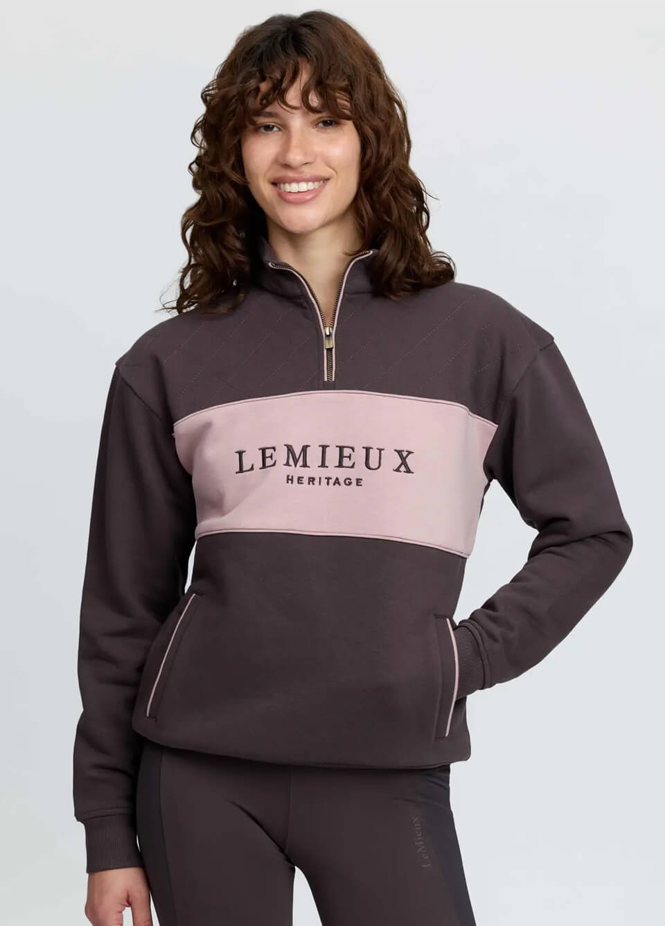 LeMieux Heritage Quarter Zip Sweat - Cocoa