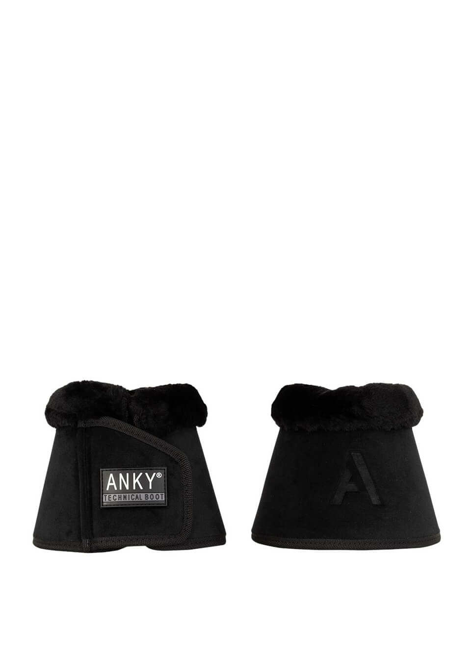 Anky Velvet Fur Bell Boots - Black