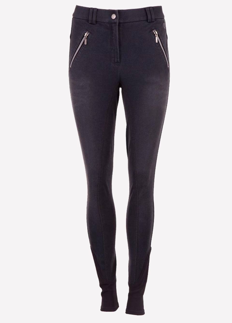 Anky Womens Silver Zipped Breeches - Gypsy Grey