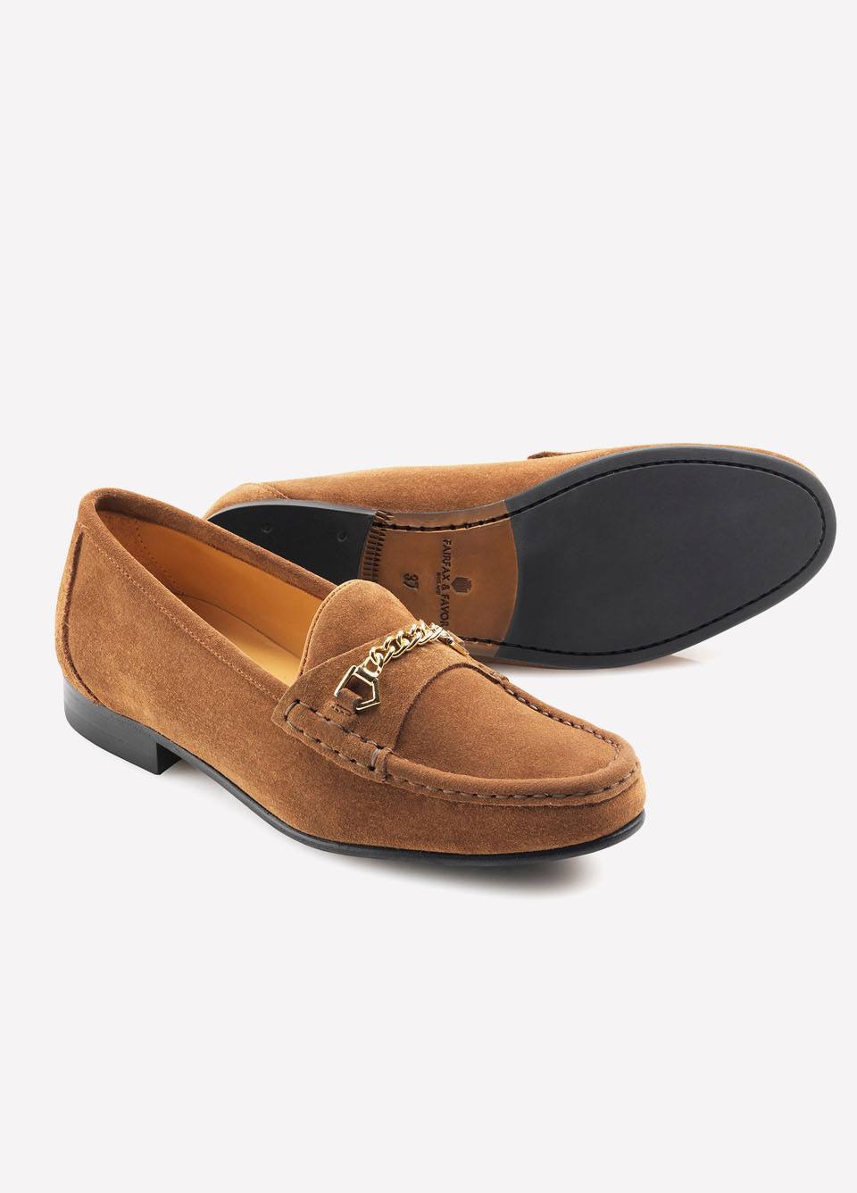 Fairfax & Favor Ladies Suede Apsley Loafers - Tan
