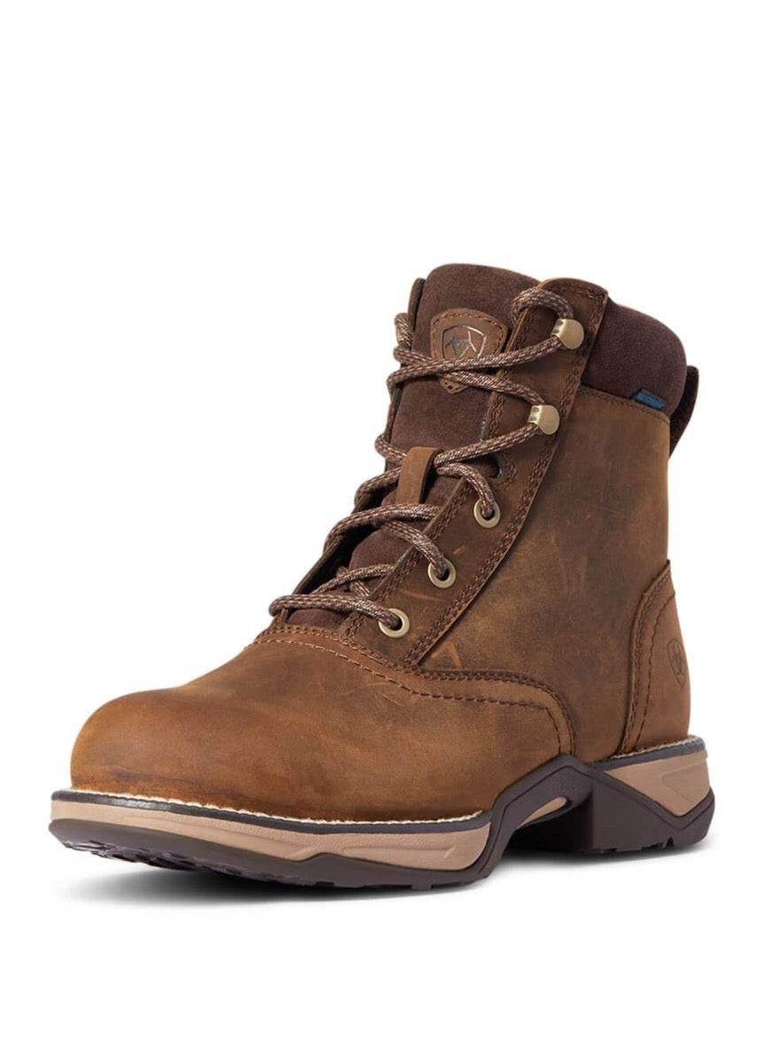 Ariat Anthem Round Toe H20 Lacer Boot - Distressed Brown