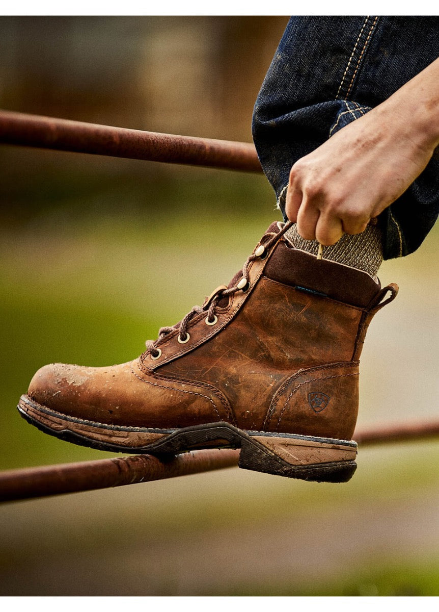 Ariat Anthem Round Toe H20 Lacer Boot - Distressed Brown