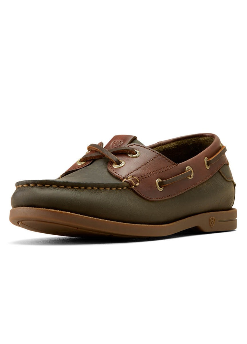 Ariat Womens Antigua Boat Shoe - Olive Night