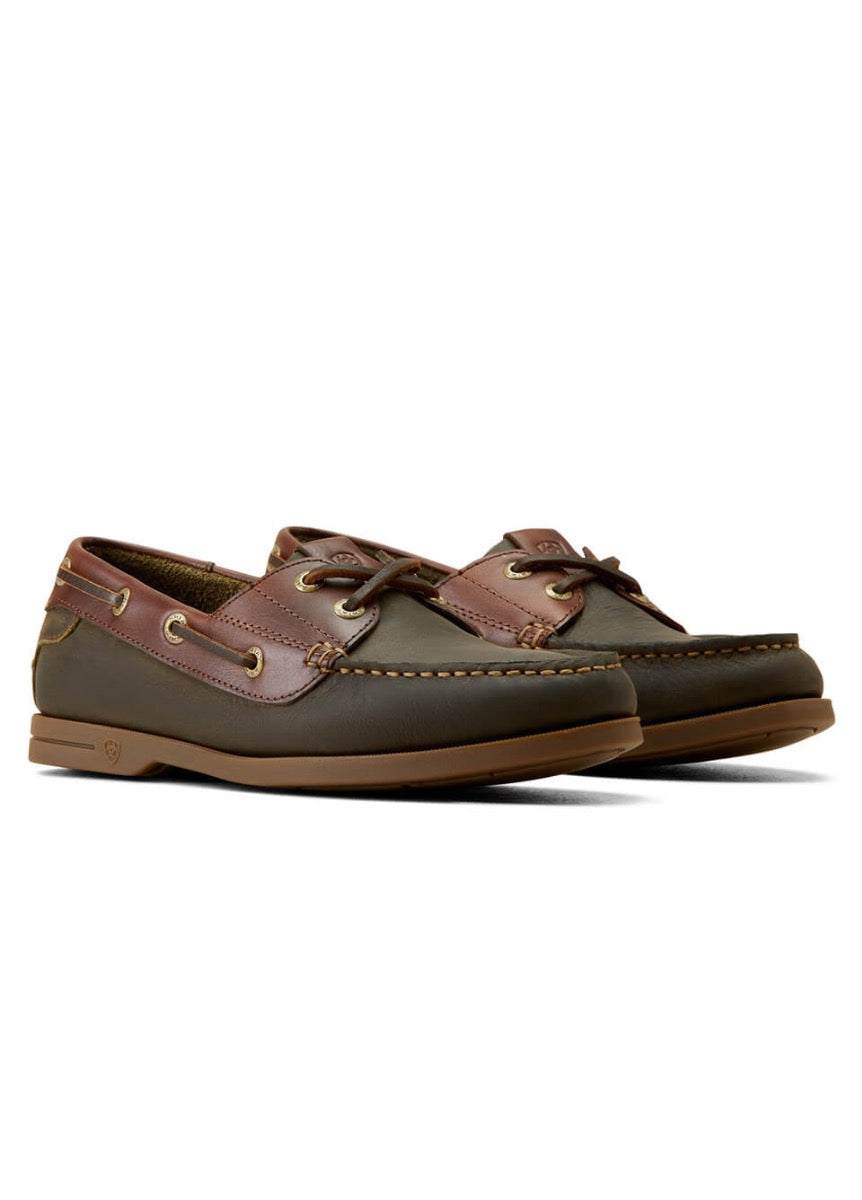 Ariat Womens Antigua Boat Shoe - Olive Night