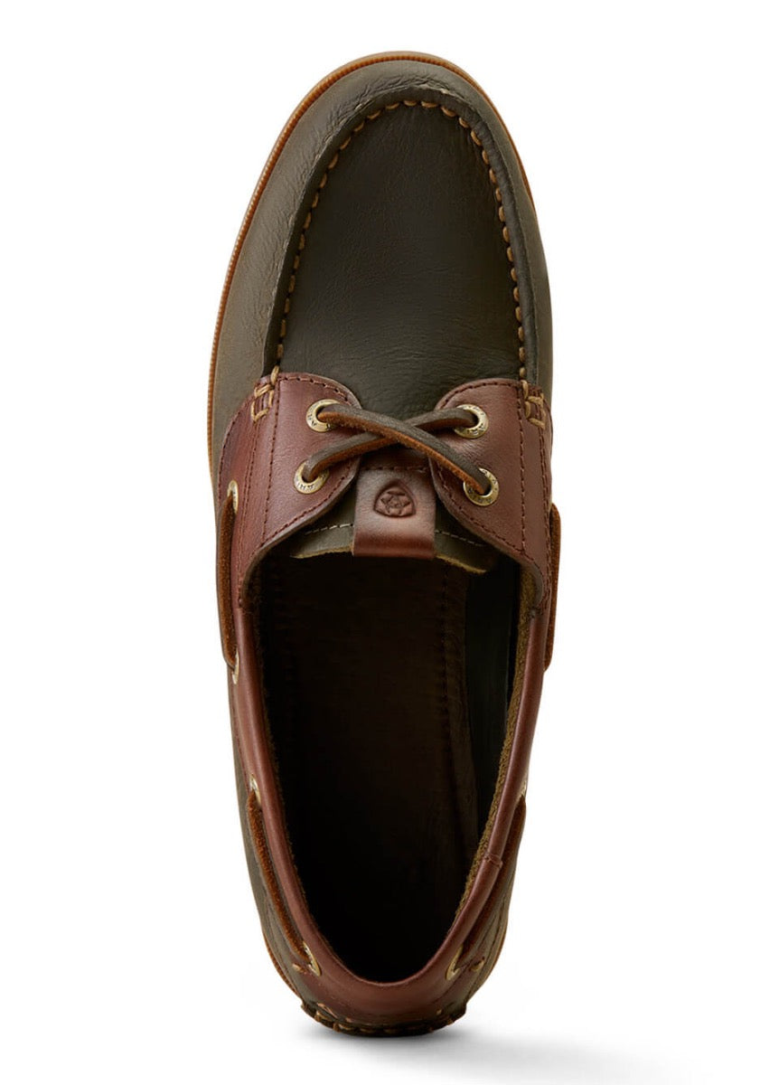 Ariat Womens Antigua Boat Shoe - Olive Night