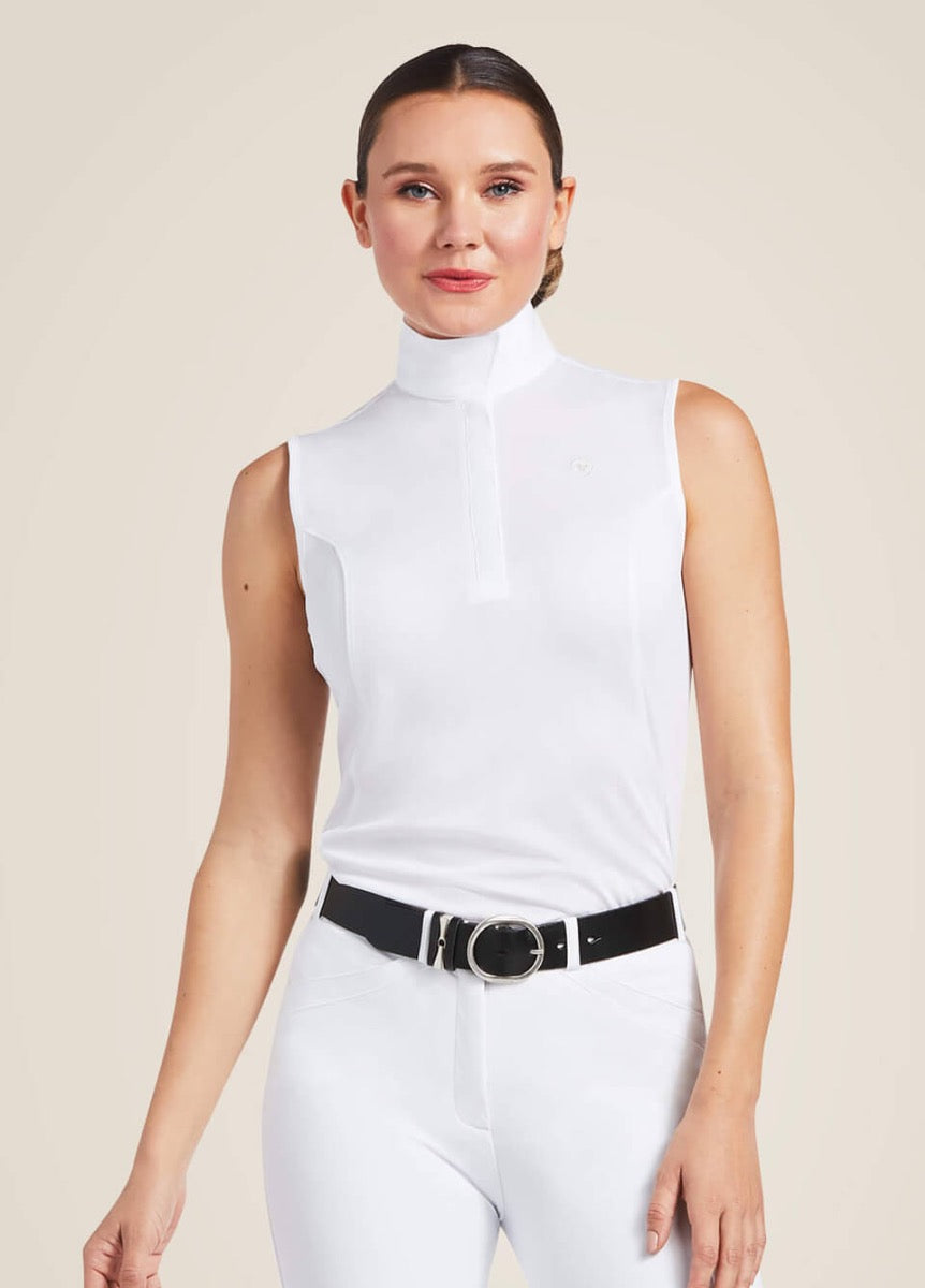 Ariat Aptos Sleeveless Show Shirt - White