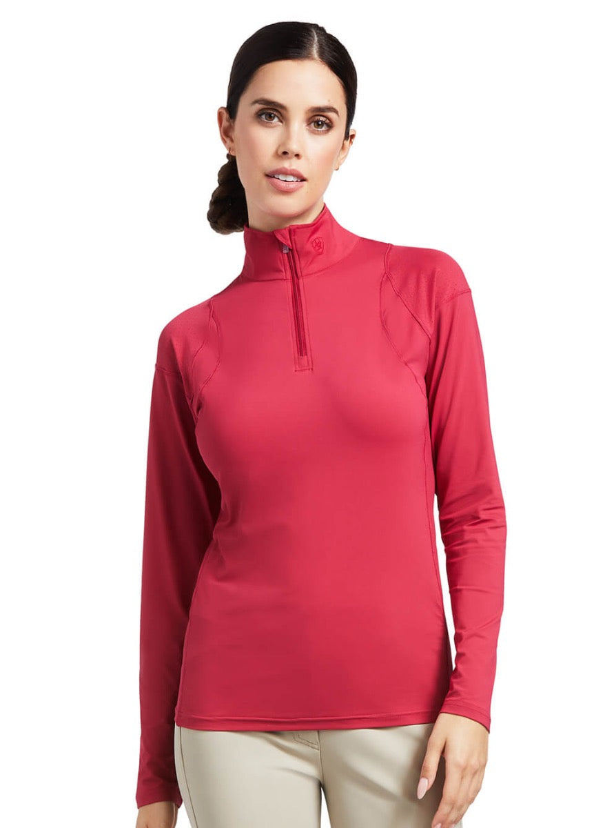 Ariat Auburn 1/4 Zip Baselayer - Red Bud