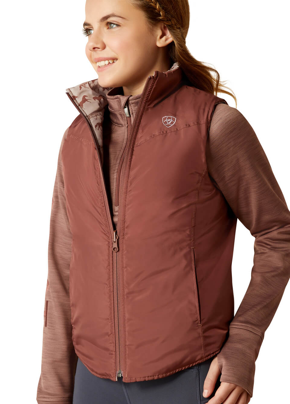 Ariat Youth Bella Reversible Gilet - Scattering Horses