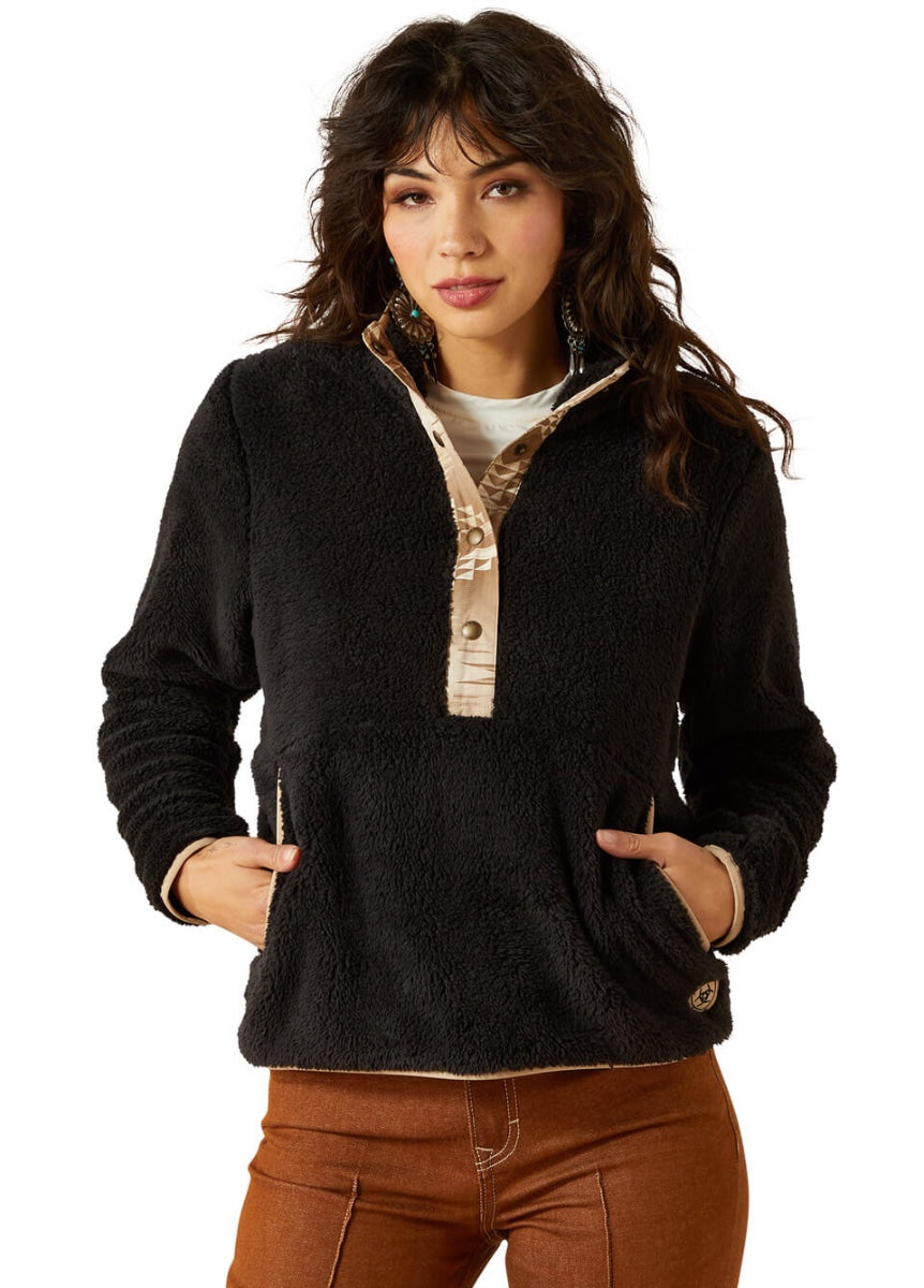Ariat Berber Snap Front Sweatshirt - Black