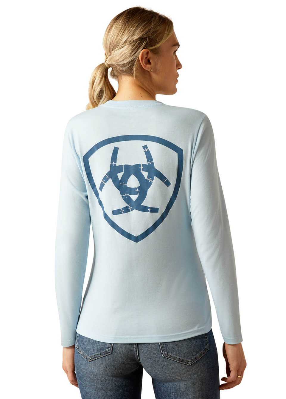 Ariat Course Seal Long Sleeved T-Shirt - Cerulean Heather