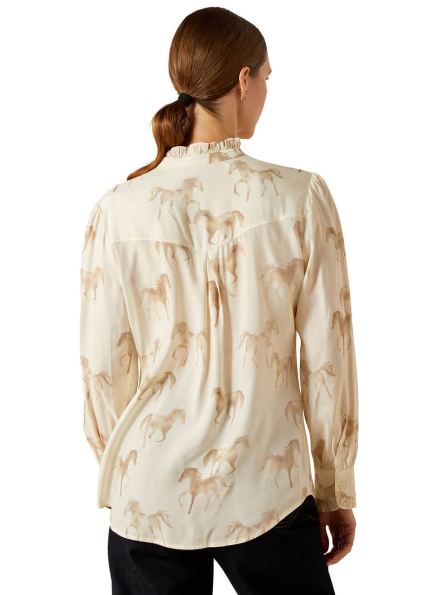 Ariat Cricklade Blouse - Watercolour Horse Print