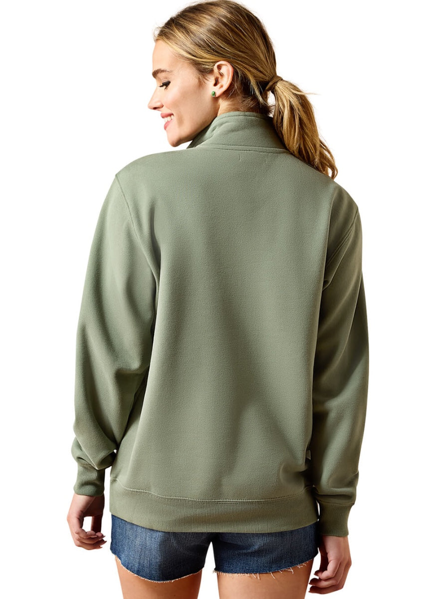 Ariat Foundation Logo 1/2 Zip Sweatshirt - Sea Spray