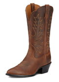 Ariat Heritage R Toe Western Boot - Distressed Brown