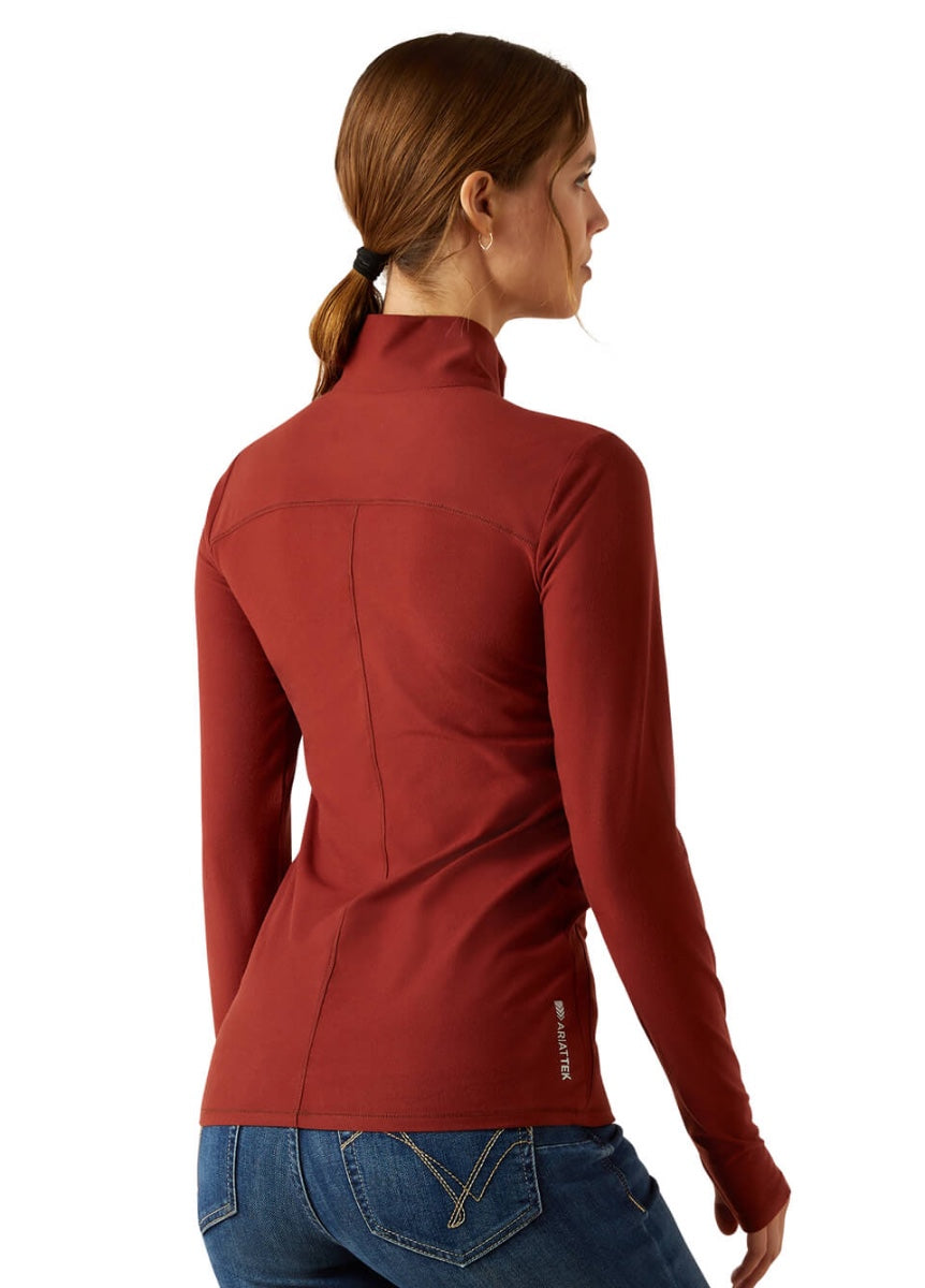 Ariat Lowell 3.0 1/4 Zip Baselayer - Madder Brown