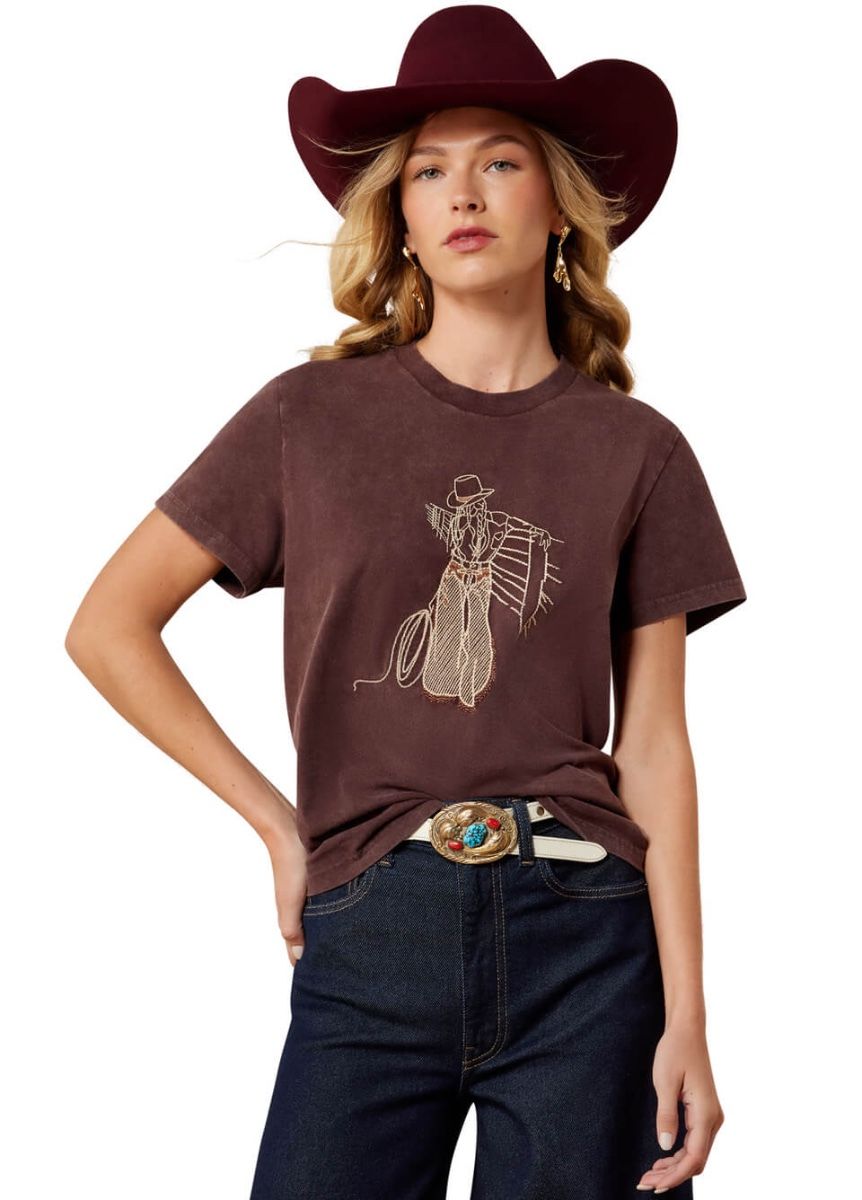 Ariat Rebel With A Cause T-Shirt - Chocolate Plum