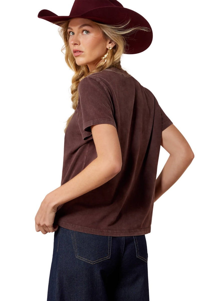 Ariat Rebel With A Cause T-Shirt - Chocolate Plum