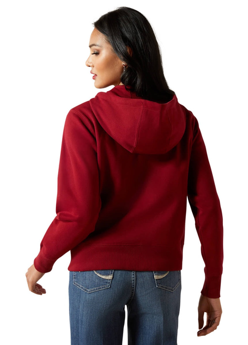 Ariat Stitched Full Zip Hoodie - Biking Red