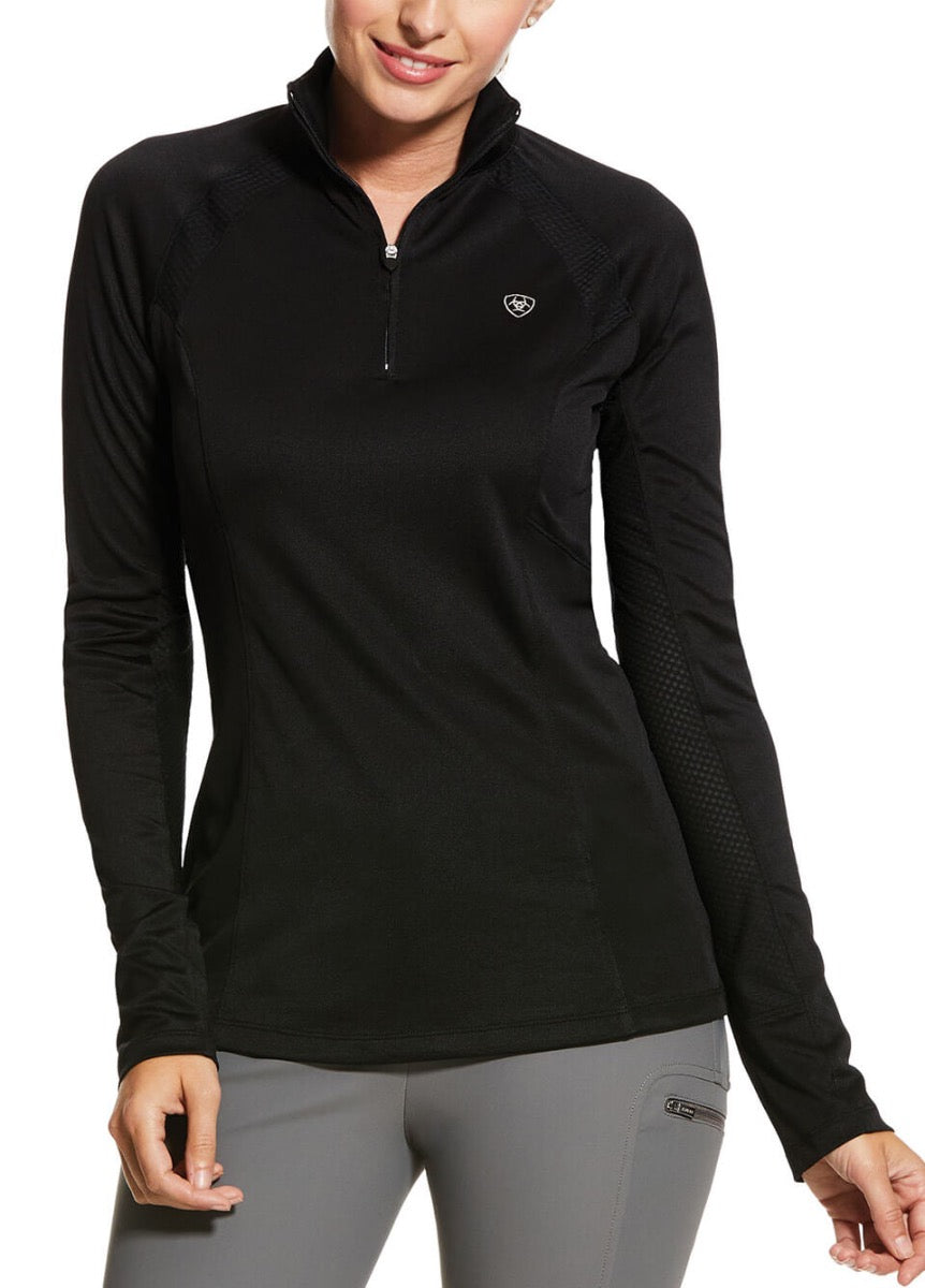 Ariat Sunstopper 2.0 1/4 Zip Baselayer - Black