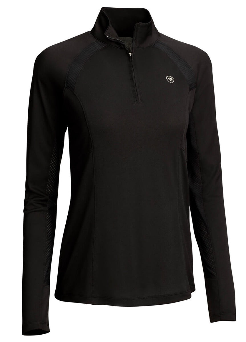 Ariat Sunstopper 2.0 1/4 Zip Baselayer - Black