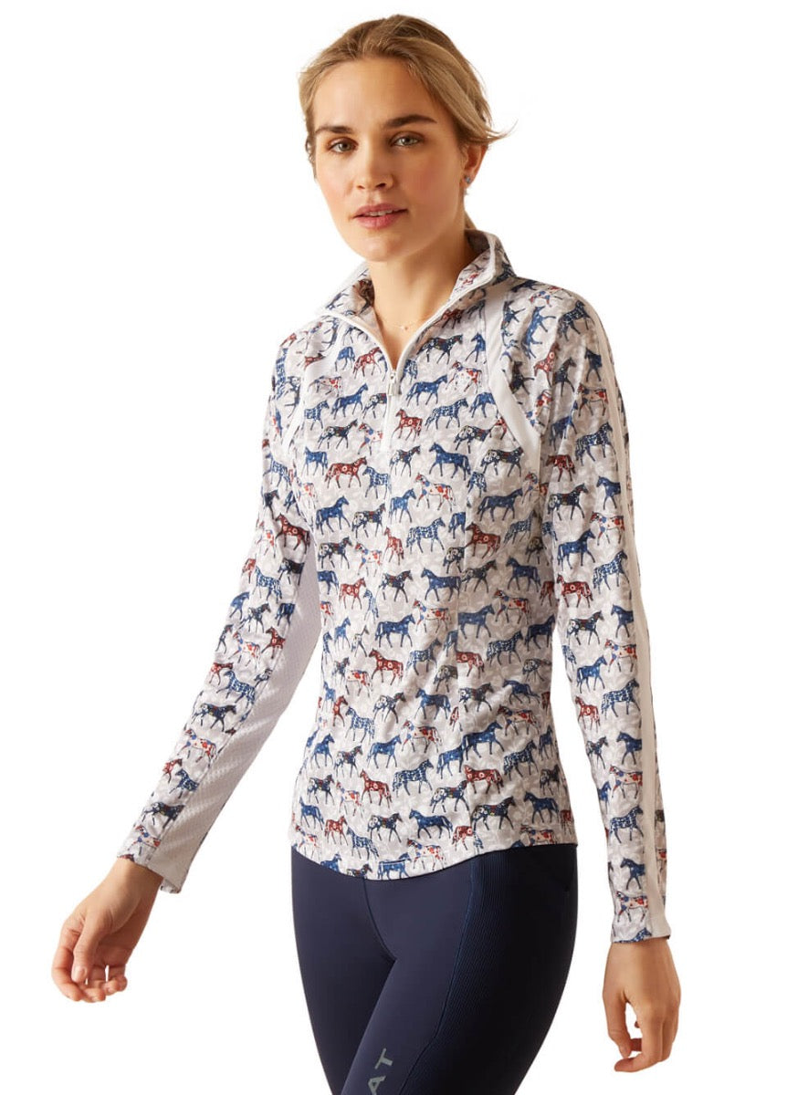 Ariat Sunstopper 3.0 1/4 Zip Baselayer - Painted Ponies