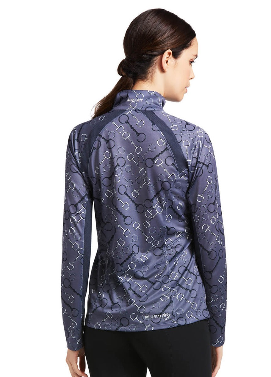 Ariat Sunstopper 2.0 1/4 Zip Baselayer - Charcoal Bit Print