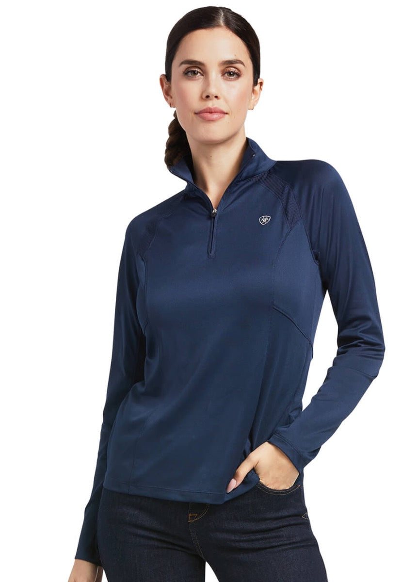 Ariat Sunstopper 2.0 1/4 Zip Baselayer - Navy