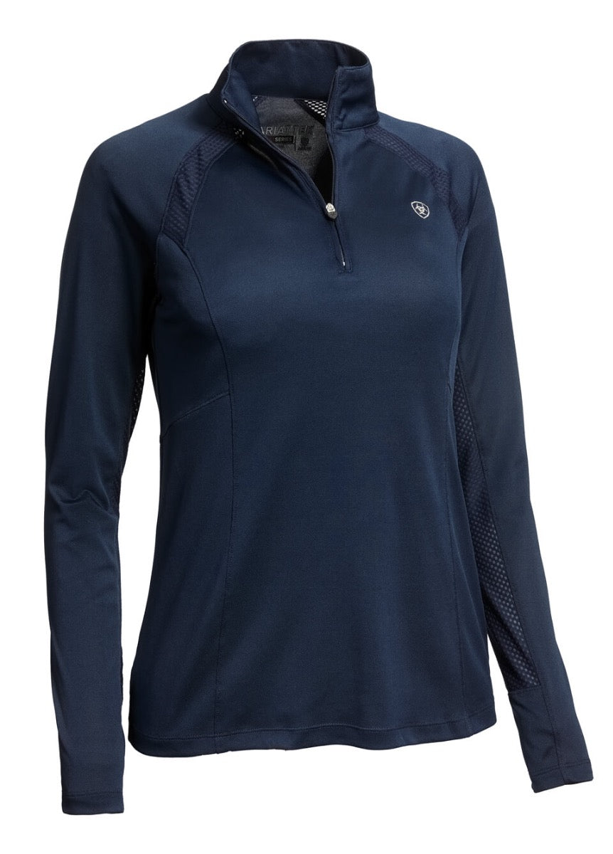 Ariat Sunstopper 2.0 1/4 Zip Baselayer - Navy