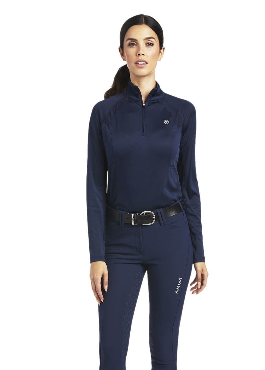 Ariat Sunstopper 2.0 1/4 Zip Baselayer - Navy