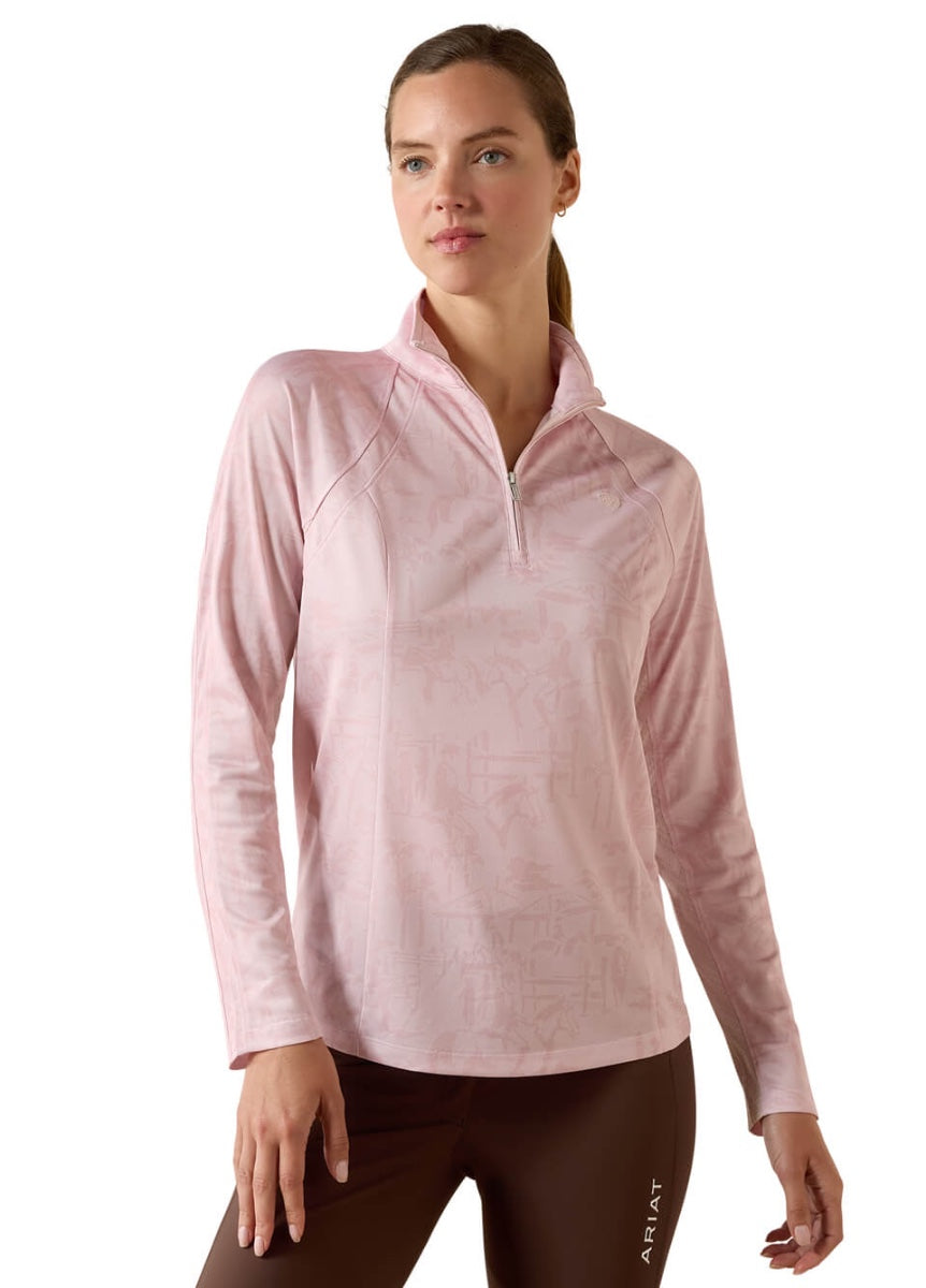 Ariat Sunstopper 3.0 1/4 Zip Baselayer - Sepia Rose Horse Park