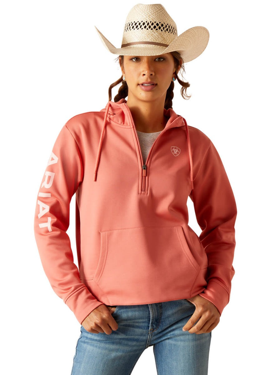 Ariat Tek 1/2 Zip Hoodie - Faded Rose