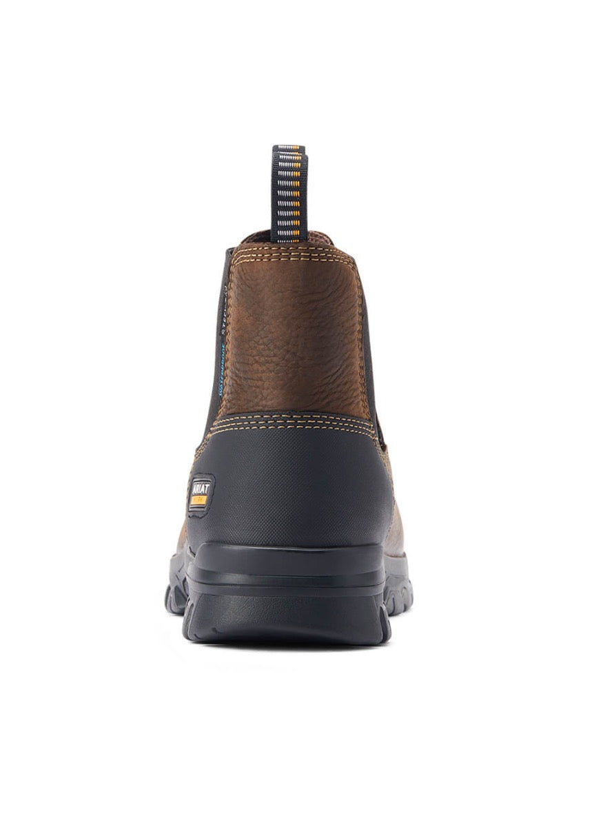 Ariat Mens Treadfast H20 Steel Toe Chelsea Boot - Dark Brown