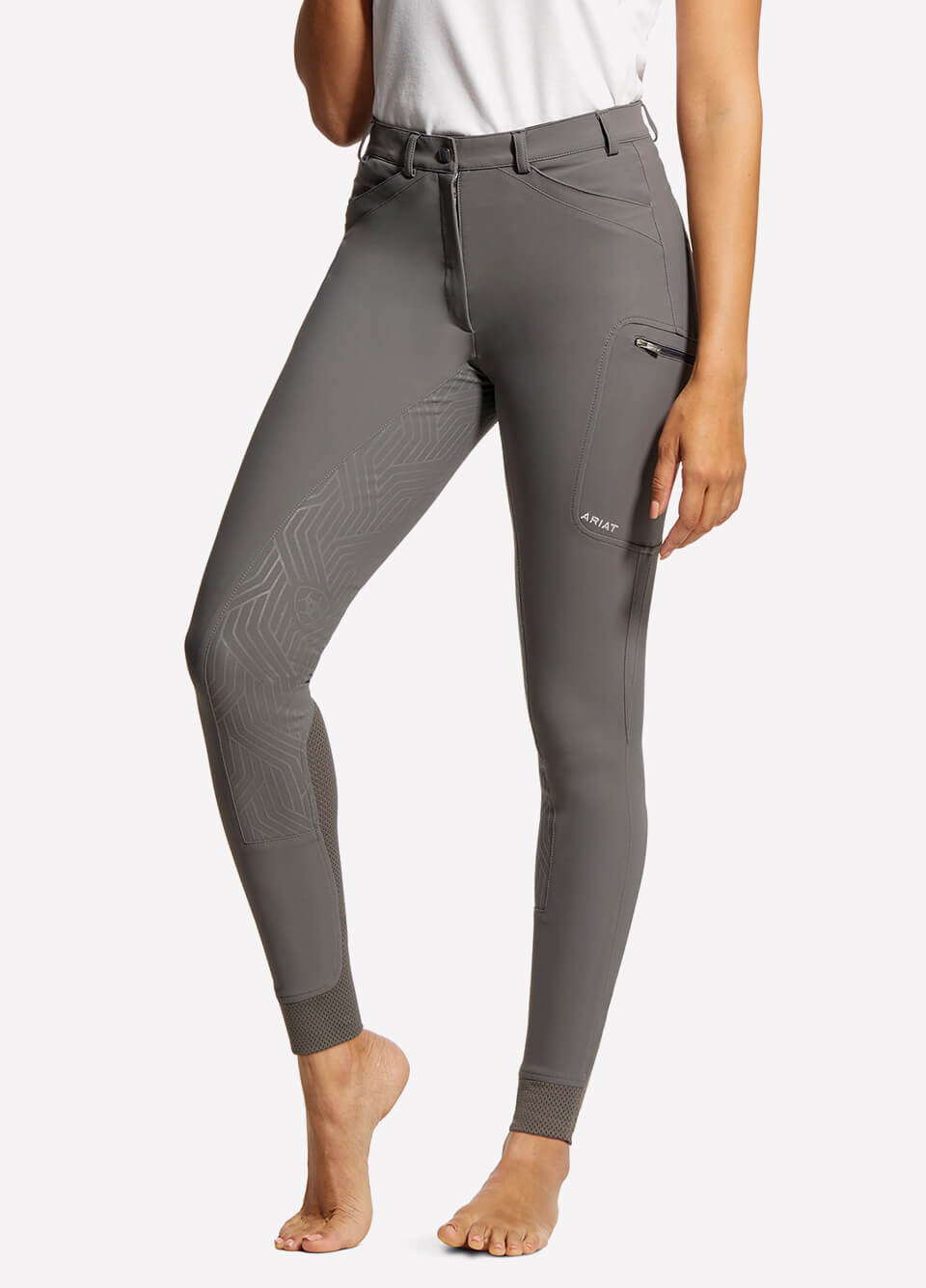 Ariat Womens Triton Grip Full Seat Riding Breeches - Plum Grey
